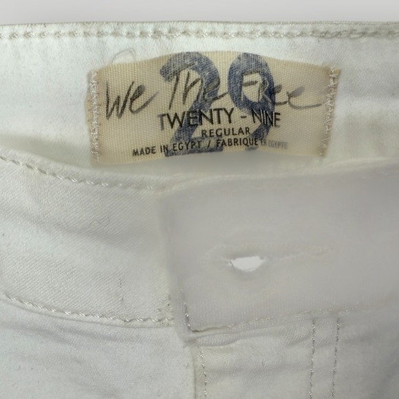 We the Free People High Rise Flare Bell Bottom Jeans Women Size 29 White - Picture 6 of 9